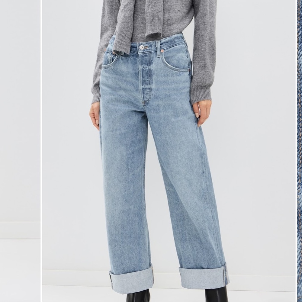 Citizens Of Humanity Ayla Baggy Cuffed Crop Jeans in Skylight